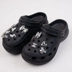 9PCS Summer Fashion Shoe Charms DIY Acrylic Butterfly Cartoon Bear Decoration Buckle for Clogs Shoe Charm Accessories