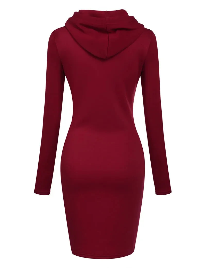 Autumn - Ready Ladies Hooded Dresses Blending Hoodie and Sweatshirt Elements for Fashionable Women's Wardrobe