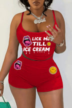Sexy Spaghetti Strap Crop Tops And Short 2 Piece Sets Woman Outfit 2026 Summer Sexy Sport Casual Two Piece Set Women Short Sets