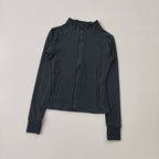 Women Sports Jacket Zip Fitness Yoga Shirt Workout Running Coats Warm Gym Long Sleeve Top Cardigan Slim Tight Jacket Activewear