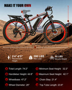 EOEOTWO 1500W Fat Tire Electric Bike for Adults 26"x4.0 All Terrain Ebike 34MPH Fast Mountain E-Bike 48V Long Range Snow Beach Bicycle