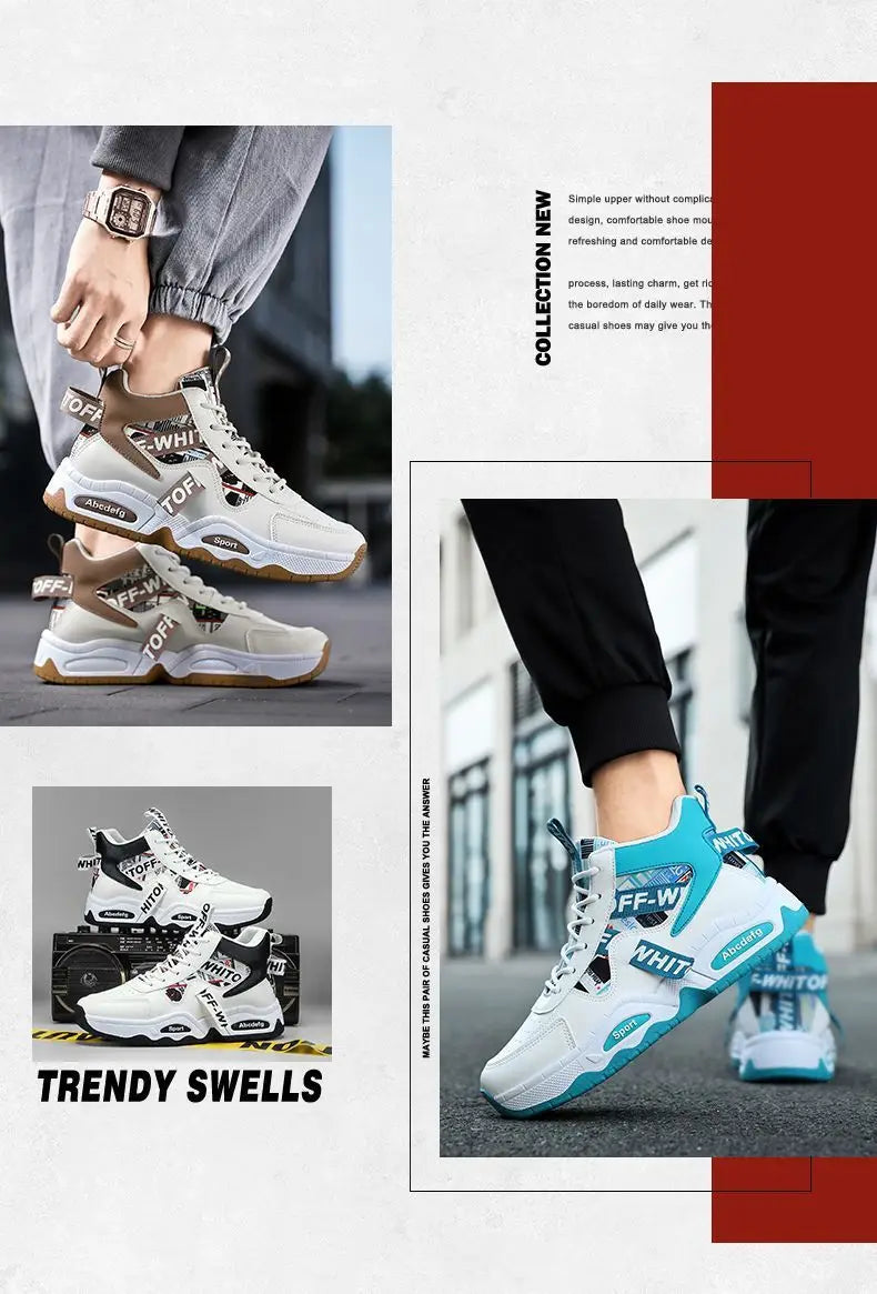 Luxury High Top Men's Vulcanized Shoes Winter Casual Sneaker for Men Ankle Boots Platform Designer Skateboard Tenis Masculino