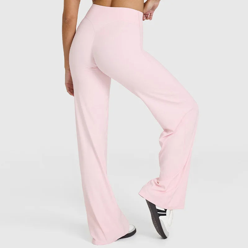 NCLAGEN Straight-Leg Pants Ultra Soft Butter Fabric Women's Mid-Waist Yoga Pants GYM Naked Feel Pilates Running Sport Trousers