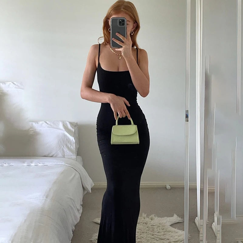 Satin Slip Sleeveless Backless Maxi Dress Women 2026 Y2k Summer Bodycon Elegant Sexy Outfits Ladies Birthday Party Club Sundress