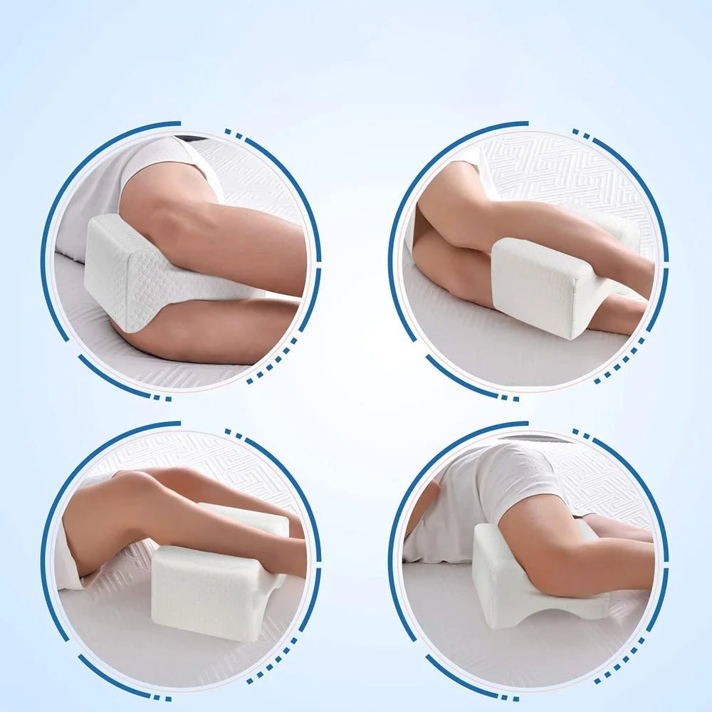 Leg Pillow, Side Pillow, Memory Foam Knee Pillow with Side Sleeping Belt, Leg Knee Pillow with Removable and Washable Cover