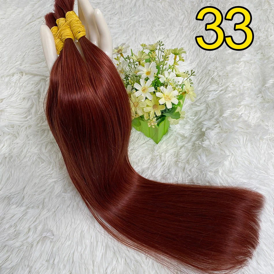 Ombre Straight Bulk Braiding Hair 100% Brazilian Virgin Remy Human Hair Extensions 613 Blonde Color Natural Hair Piece