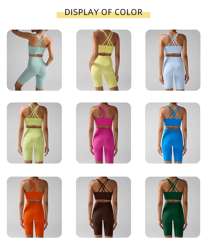 Workout Sportswear 2PCS Piece Female Women Active Wear Sports Tank Top Women Gym Workout Leggings Booty Bum Leggings