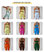 Workout Sportswear 2PCS Piece Female Women Active Wear Sports Tank Top Women Gym Workout Leggings Booty Bum Leggings