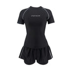 Sports Swimsuit, Swimsuit, Women's New Plus Size Two-piece Set, Short Sleeved, Student Hot Spring Conservative Swimsuit