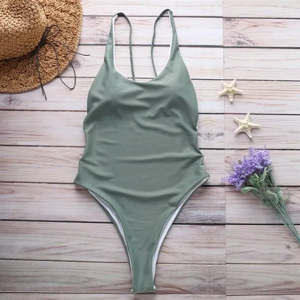Sexy  Color Women's One-Piece Bikini Swimsuit Cetitive Swimwear No Sve Fixed Chest Pad e Design Z-LAI Brand
