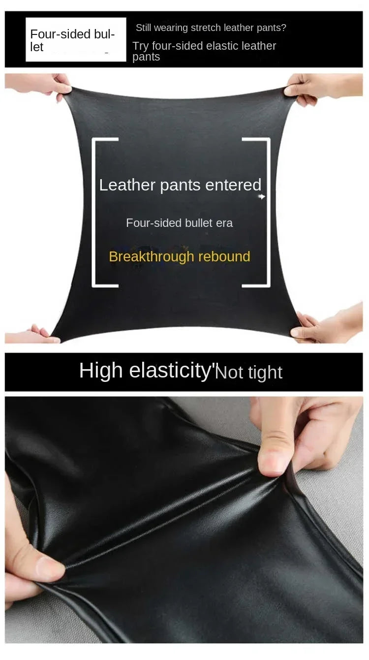 High Waist Faux Leather Leggings – Warm Winter Pants