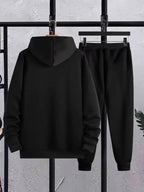 Men's and women's fashionable sports casual hooded sweatshirts and sweatpants, fashionable and simple printed sportswear