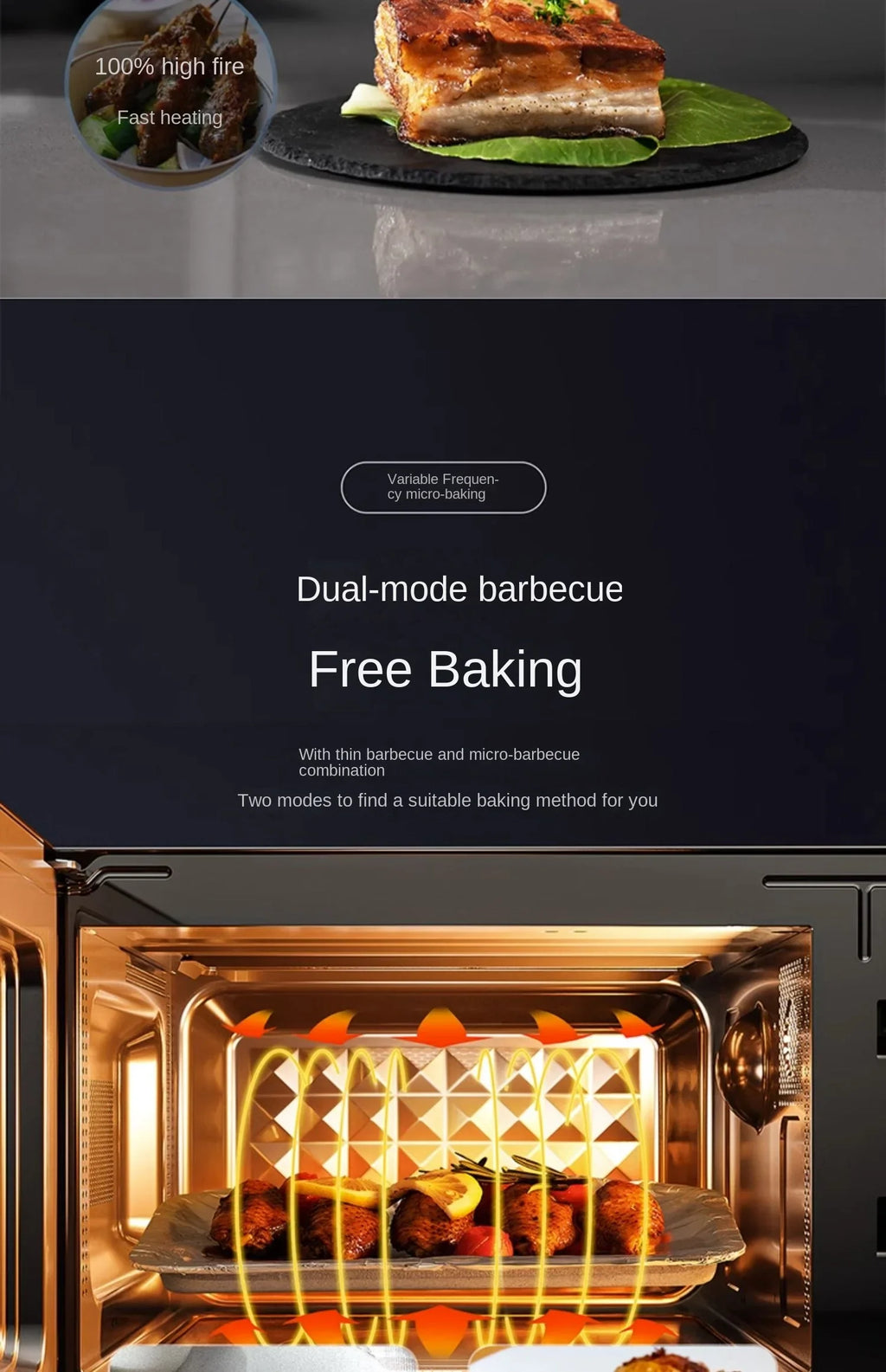 220V Midea Microwave Oven Flat Panel Microwave Baking All-in-One Machine Electric Oven Efficiency for Kitchen A