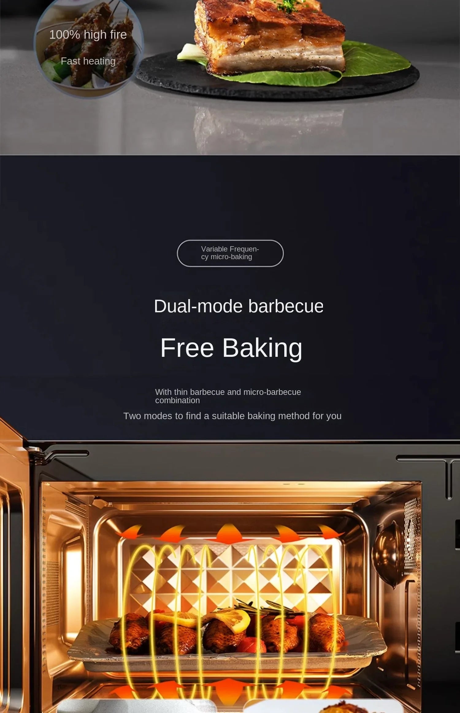 220V Midea Microwave Oven Flat Panel Microwave Baking All-in-One Machine Electric Oven Efficiency for Kitchen A