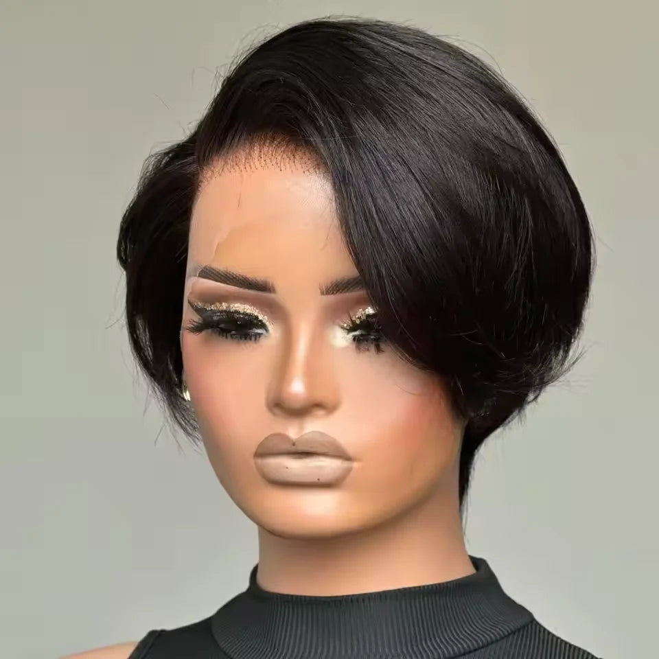 Straight Pixie Cut Wig Short Bob Wigs 13x4 Lace Front Wigs Human Hair Pre Plucked Pixie Cut Wig Brazilian Human Hair 100% Main image
