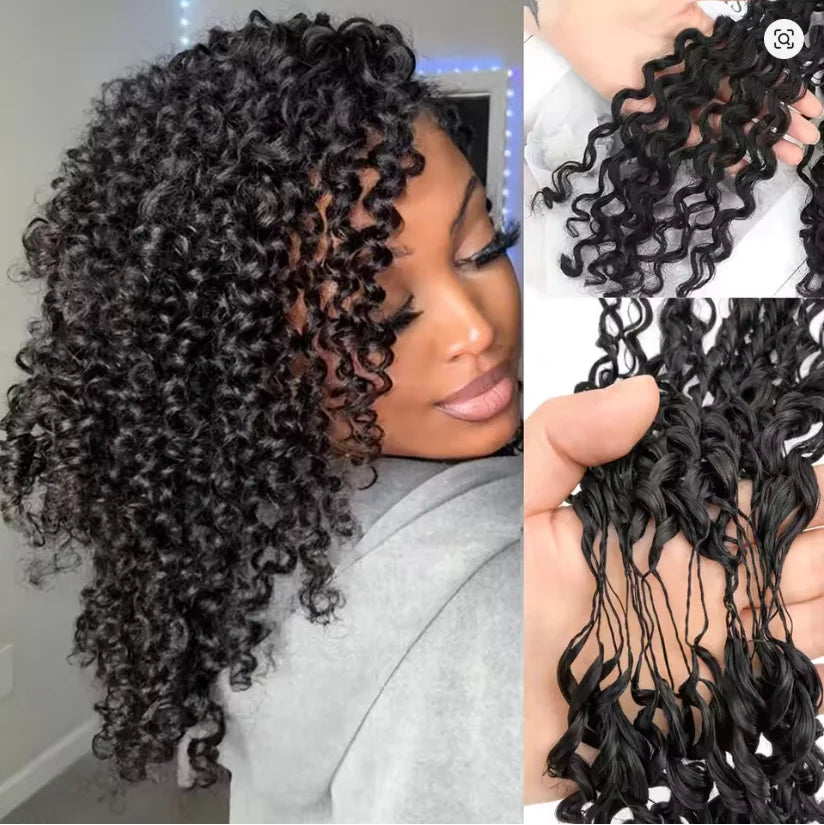 Brazilian Hair Kinky Curly Crochet Braiding Human Hair Deep Wave Crochet Human Hair Extensions Knotless Pre-Separated Crochet