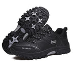 Shoes for Men 2026 New Men Sneakers Leather Waterproof Mountaineering Camping Hiking Shoes Thick Sole Comfortable Running Shoes