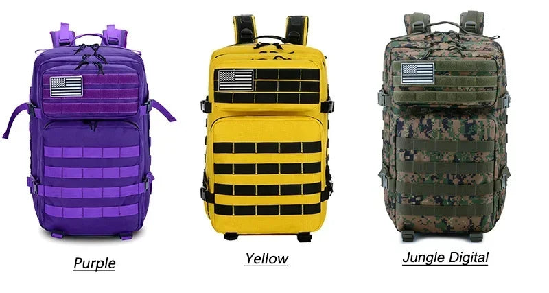 Outdoor Tactical Backpacks 45L Large Capacity Man 3 Days Molle Assault Bags For Outdoor Trekking Camping Backpack