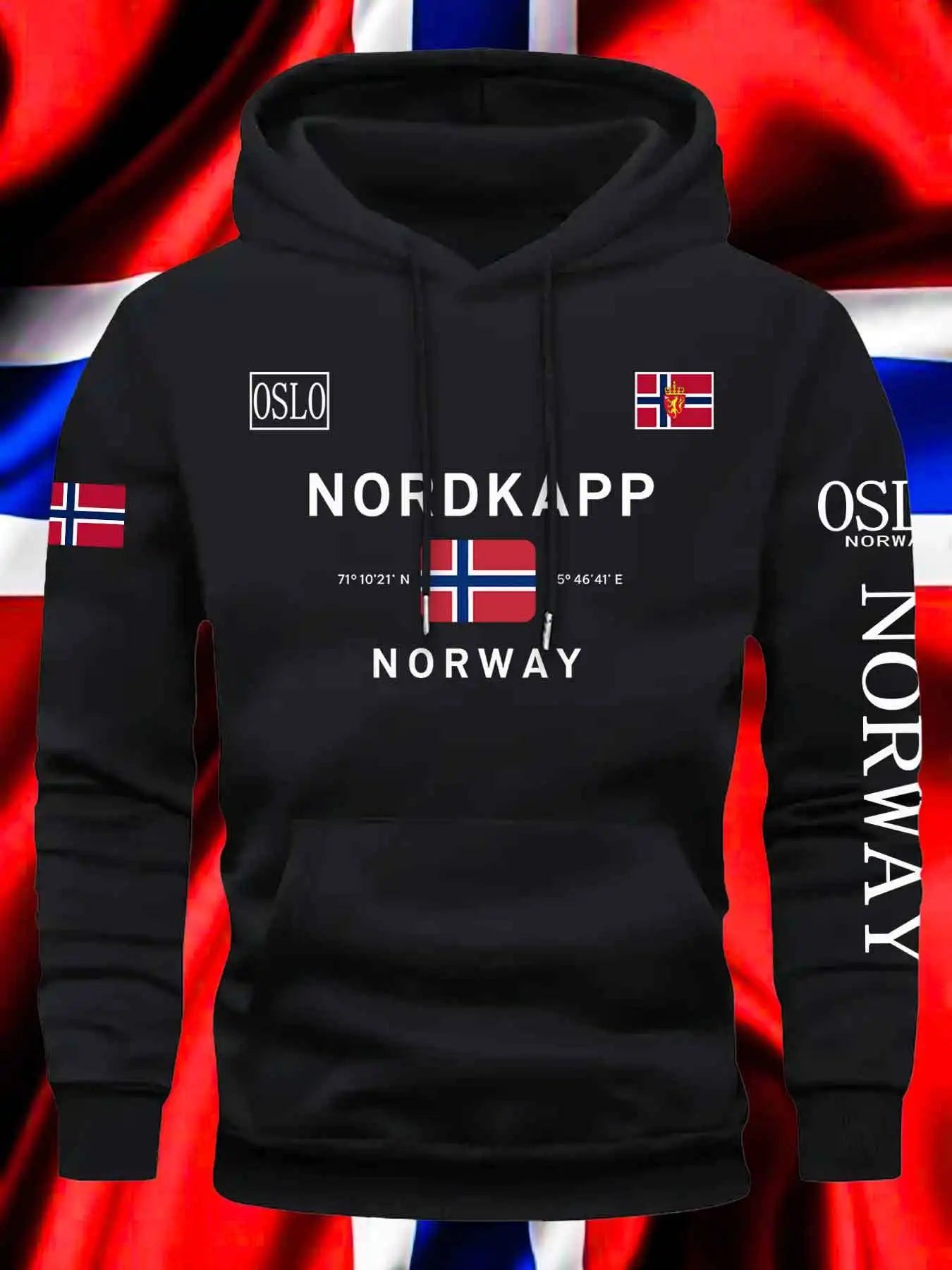 Norway Autumn winter models Men's Fleece windproof Warm 100%Cotton Oversized Hoodie Outdoor Commuter Men's High Elastic top Main image