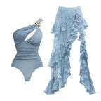 2026 Shiny Flower Swimsuit Desire Swim Suit Luxury Women Swimwear Sexy Bikini Deep V Monokini Beachwear Bodysuit Bathingsuit