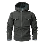 Men's Silent Soft Shell Camouflage Tactical Jacket Waterproof Warm Fleece Hunting Jackets Outdoor Hiking Fishing Hooded Coat