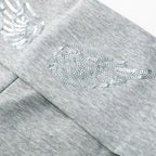 Casual Sequined Angel Wings Oversized Hoodie Women Loose Grey Long Sleeve Street Warm Pullover 2025 Winter Lady Daily Wear New