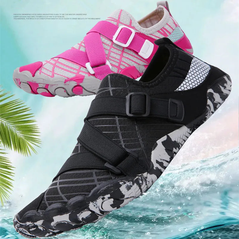 Men Women Elastic Beach Barefoot Seaside Aqua Shoe Quick-Dry Breathable Surf Wading Shoe Non Slip Upstream Swimming Water Shoe