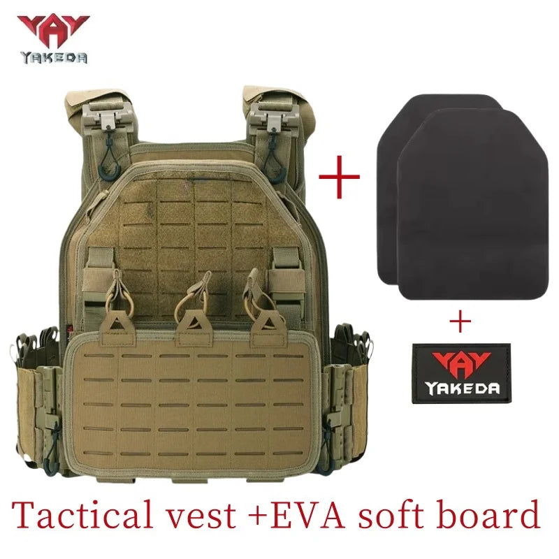 YAKEDA Tactical Vest 6094 Fast Detachable Light Laser Cut Outdoor Hunting Black Gear Carry Vest of High Quality