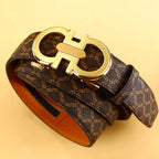 Men's Belt with Alloy Automatic Buckle for Jeans Business Pants Accessory Perfect Gift for Husband Father
