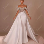Gorgeous Wedding Dresses Satin Bridal Gowns Off The Shoulder Robes A Line Floor Length Robes Vestidos De Novia Customized 2025 & 2026
