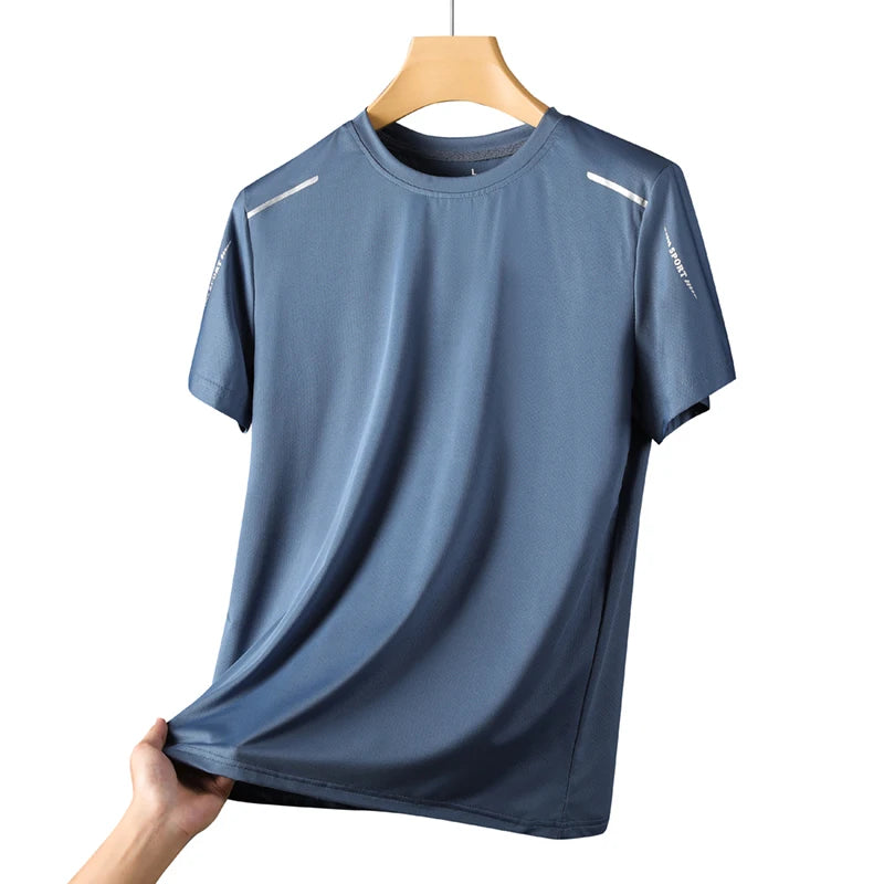 CHRLCK Men's Running Quick Drying T-shirts Breathable Hiking Fishing Tees Soft Elasticity Outdoor Sports Short Shirt Summer Secondary image