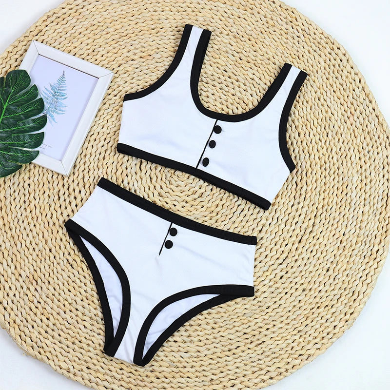 Woman Swimwear 2026 High Waist Bikinis Shorts Women's Swimsuit Luxury Ribbed Two-piece Bathing Suits Summer Bikini Set Swim Suit