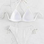 Swimwears Solid Color Sleeveless Sexy Swimsuit Women's Split Chest Cushion Bikini Suitable Swimming Water Sports