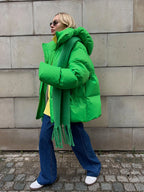 Women Winter Cotton Coat 2025 New Women Loose Cotton Padded Jacket Solid Hooded Parkas Coat Female Puffer Coat Winter Outwear
