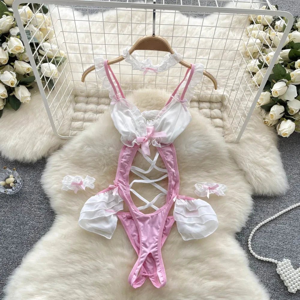 Japanese Kimono V-neck Printed Flower Bow Waist Shaping Cardigan Dress Women Clothing Loose Long Sleeve Vintage Sexy Lace-up New
