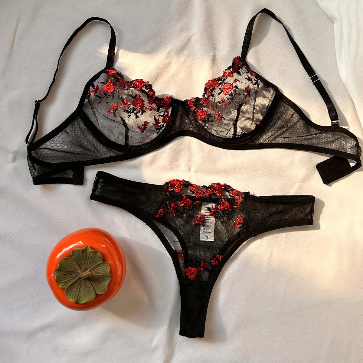 Sexy Set Womens Underwear Exotic Emotional Bra Set Embroidered Print Brassiere Lingerie Set Women's Set Push Up Thin Bralette Main image