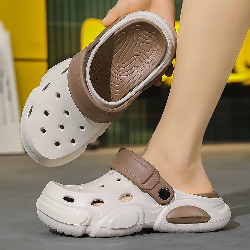 Summer Men's Thick-Soled Non-Slip Breathable Toe-Cap Sandals Casual Beach Slippers