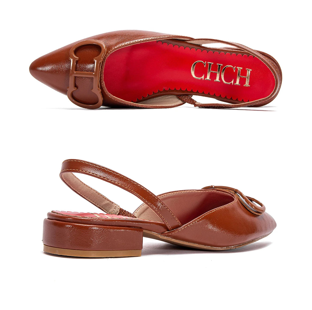CHCH Women's Sandals 2026 New Black Pointed Flat bottomed loafers Simple Black Business Women's Shoes