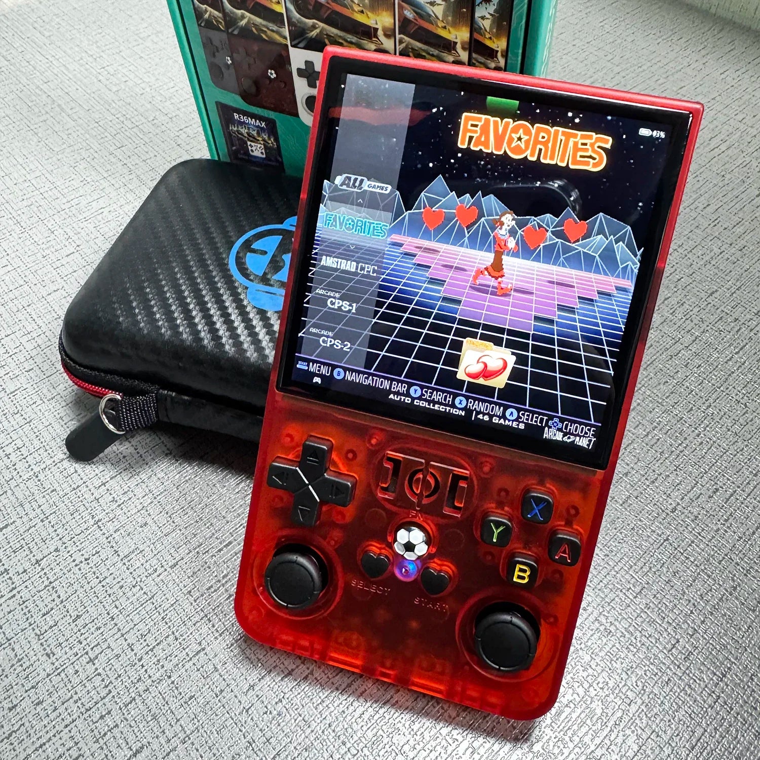 R36MAX Game Console 64GB 128GB 18000+GAMES Linux System 4.0inch K36 vs R36S 3.5inch Pocket Video Player No Download Required Main image