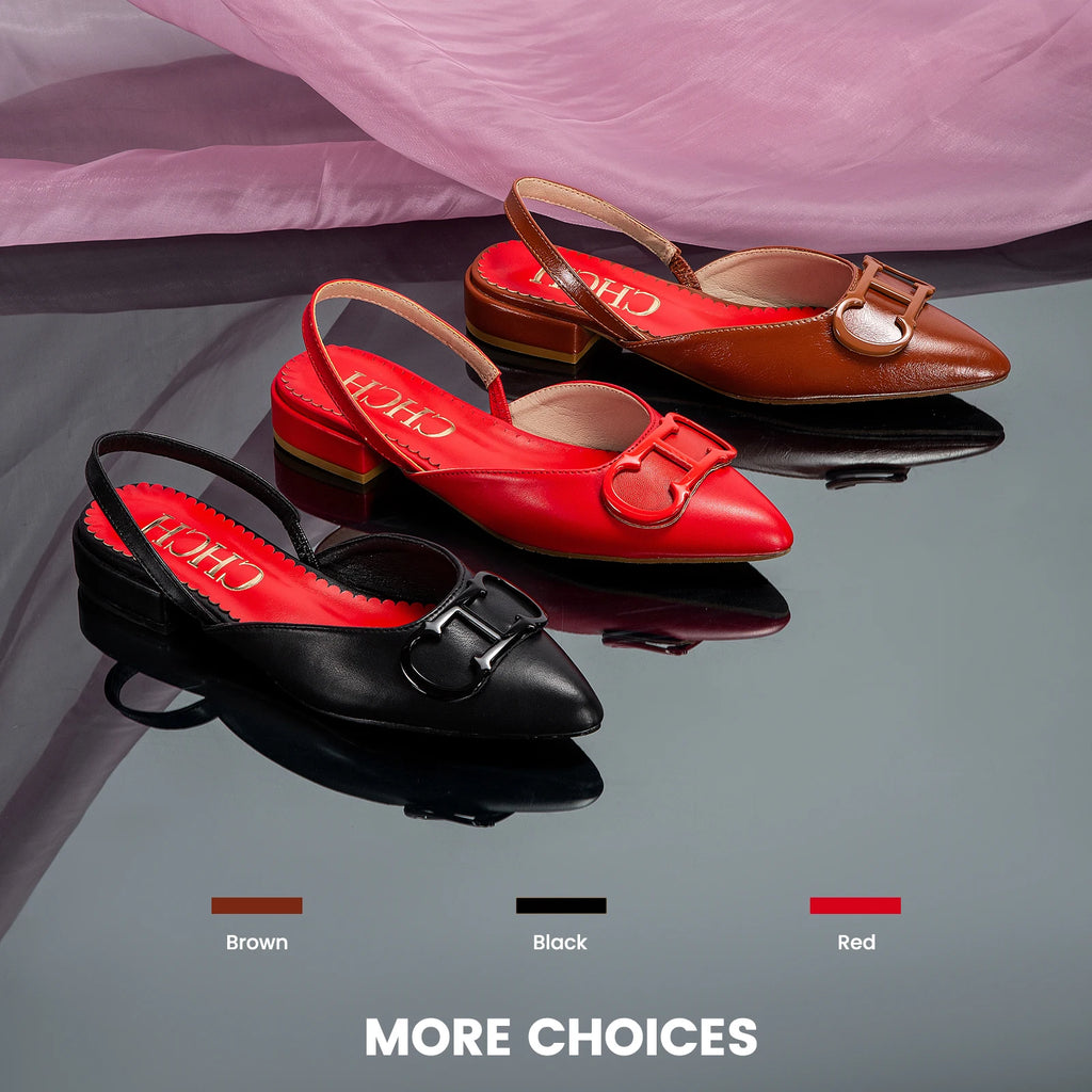 CHCH Women's Sandals 2026 New Black Pointed Flat bottomed loafers Simple Black Business Women's Shoes