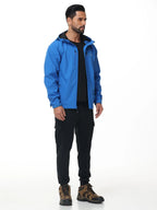 Men's Outdoor Waterproof Windbreak Jacket Lightweight Coat for Camping Hiking Cycling Fishing with Inner Pocket