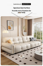Italian Minimalist Sofa Modern Luxury Living Room Couch Straight Sofa Set Persons Genuine Leather Upholstered Furniture JT40