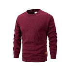 New Mens Round Neck Sweatshirt Solid Color Loose Casual Pullover Men Fashion Warm Long Sleeve Hoodies Men Clothing
