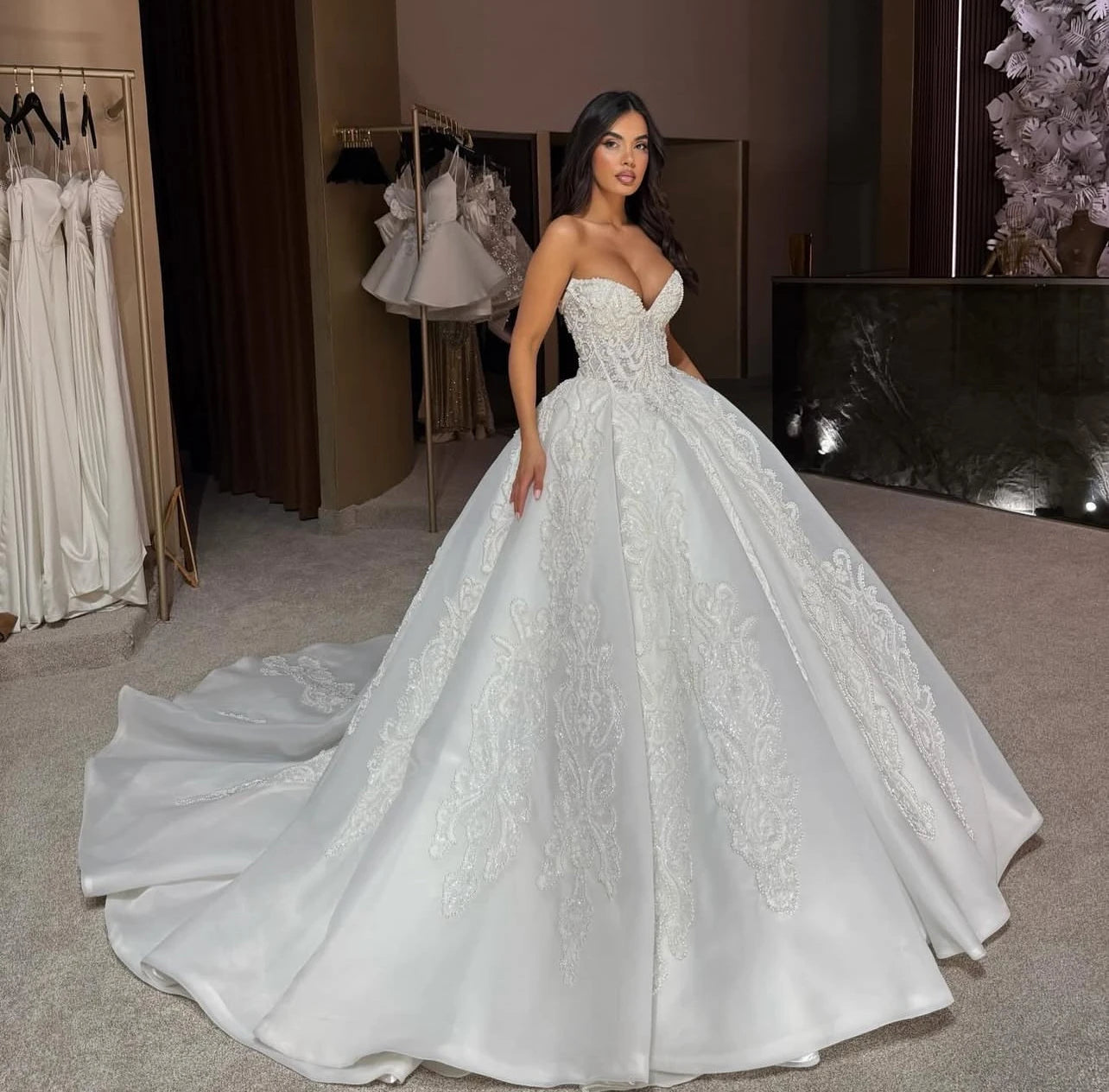 Customized Luxury Wedding dress, Sweetheart collar, Sleeveless puffy skirt, Retro ladies' Wedding dress. amanda novias 2026 Main image