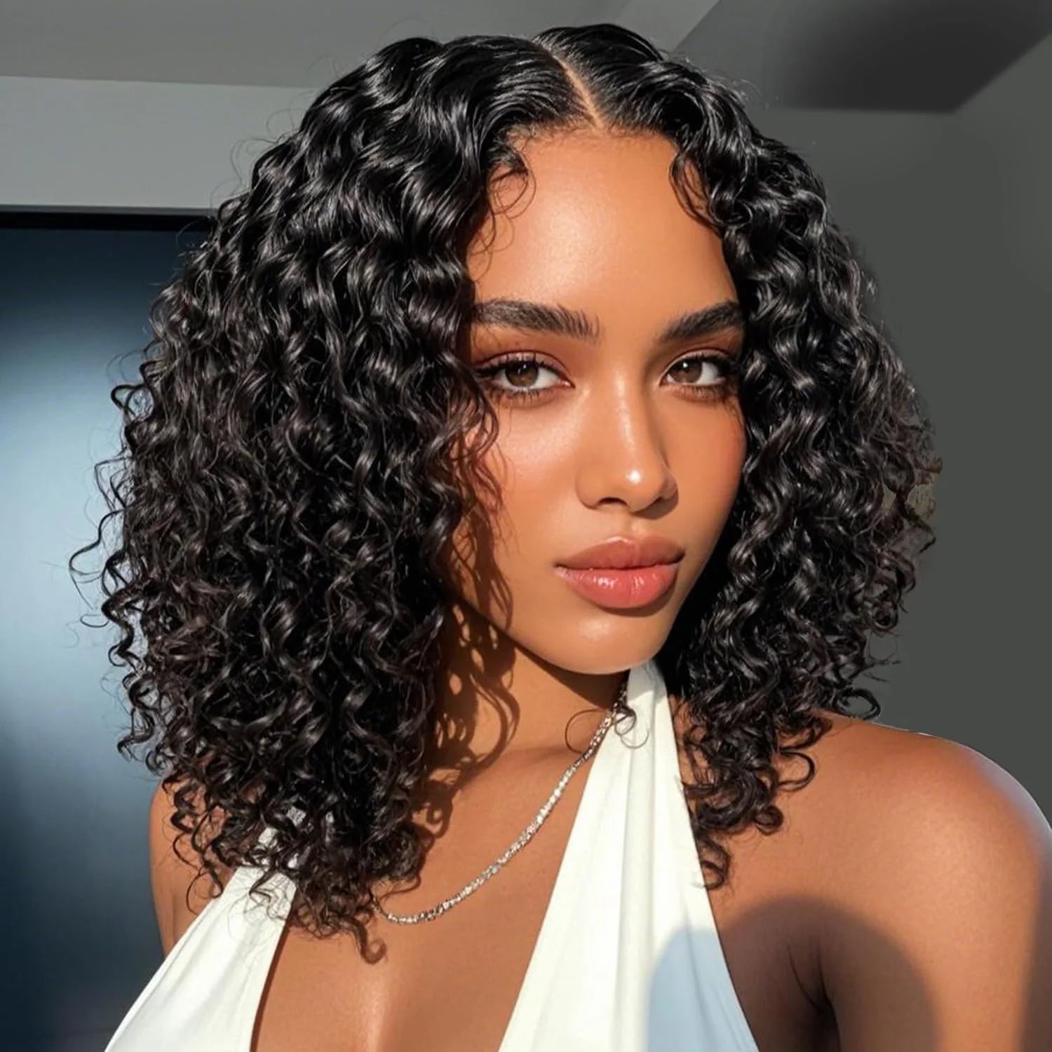250Density Glueless Short Bob Wig 10 Inch Deep Wave Lace Front Bob Wigs Human Hair 5x5 Glueless Bob Wig Human Hair Ready To Wear Main image