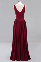 Women Evening Dresses 202 Sister Group Sexy Split V Neck Backless Sleeveless Formal Wedding Party Prom Gowns Bridesmaid Vestido