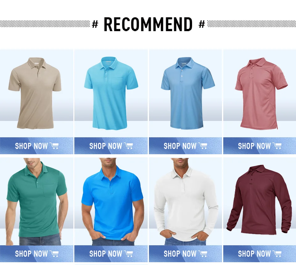 TACVASEN Men Outdoor T-shirts Work Polos Summer Quick Dry T-shirts Long Sleeve Lightweight Golf T-shirts Tee Tops