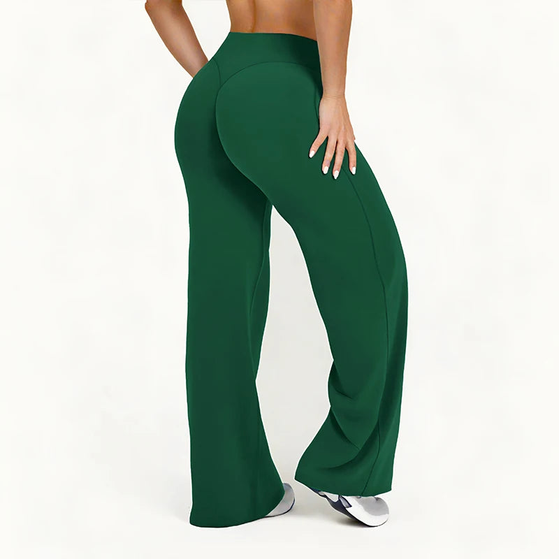NCLAGEN Straight-Leg Pants Ultra Soft Butter Fabric Women's Mid-Waist Yoga Pants GYM Naked Feel Pilates Running Sport Trousers