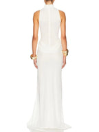 Elegant Sleeveless Pleat Evening Dresses Sexy Side Slit Celebrity Long Dress Exquisite High Quality Prom Party Gowns Customized