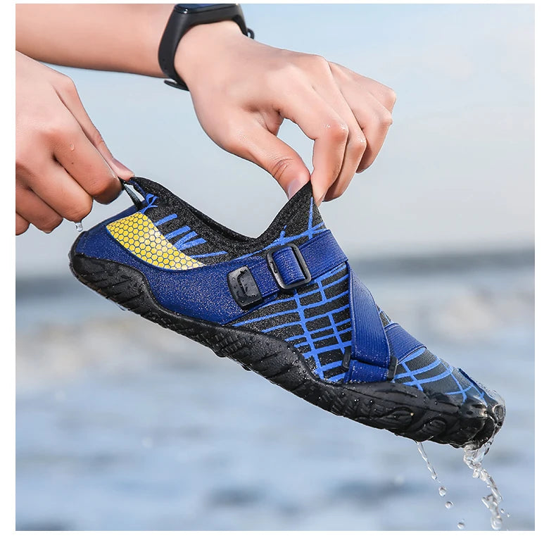 Men Women Elastic Beach Barefoot Seaside Aqua Shoe Quick-Dry Breathable Surf Wading Shoe Non Slip Upstream Swimming Water Shoe